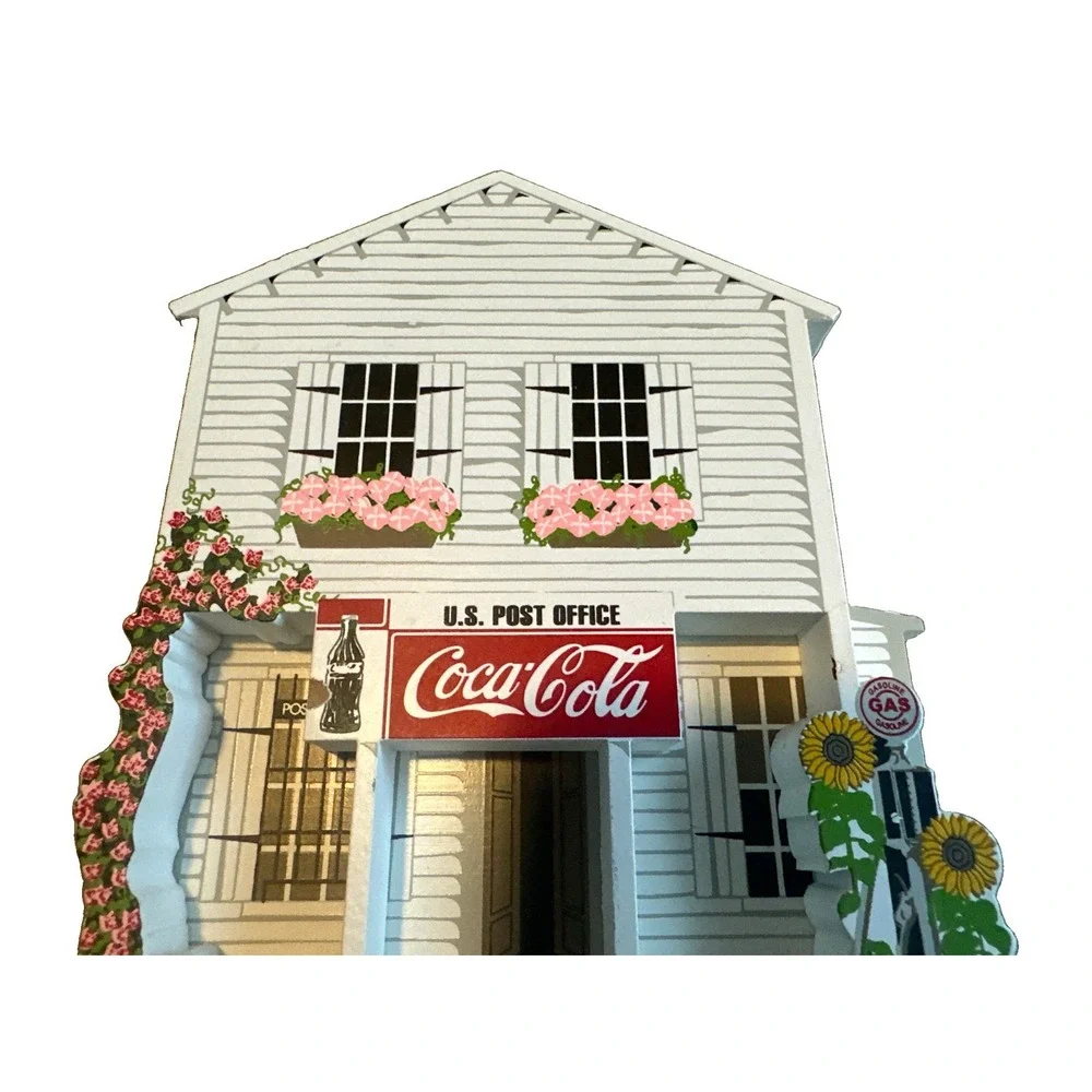 Vintage Sheila 1998 Coca-Cola Collectible Wood 'Down Home Flavor' US Post Office